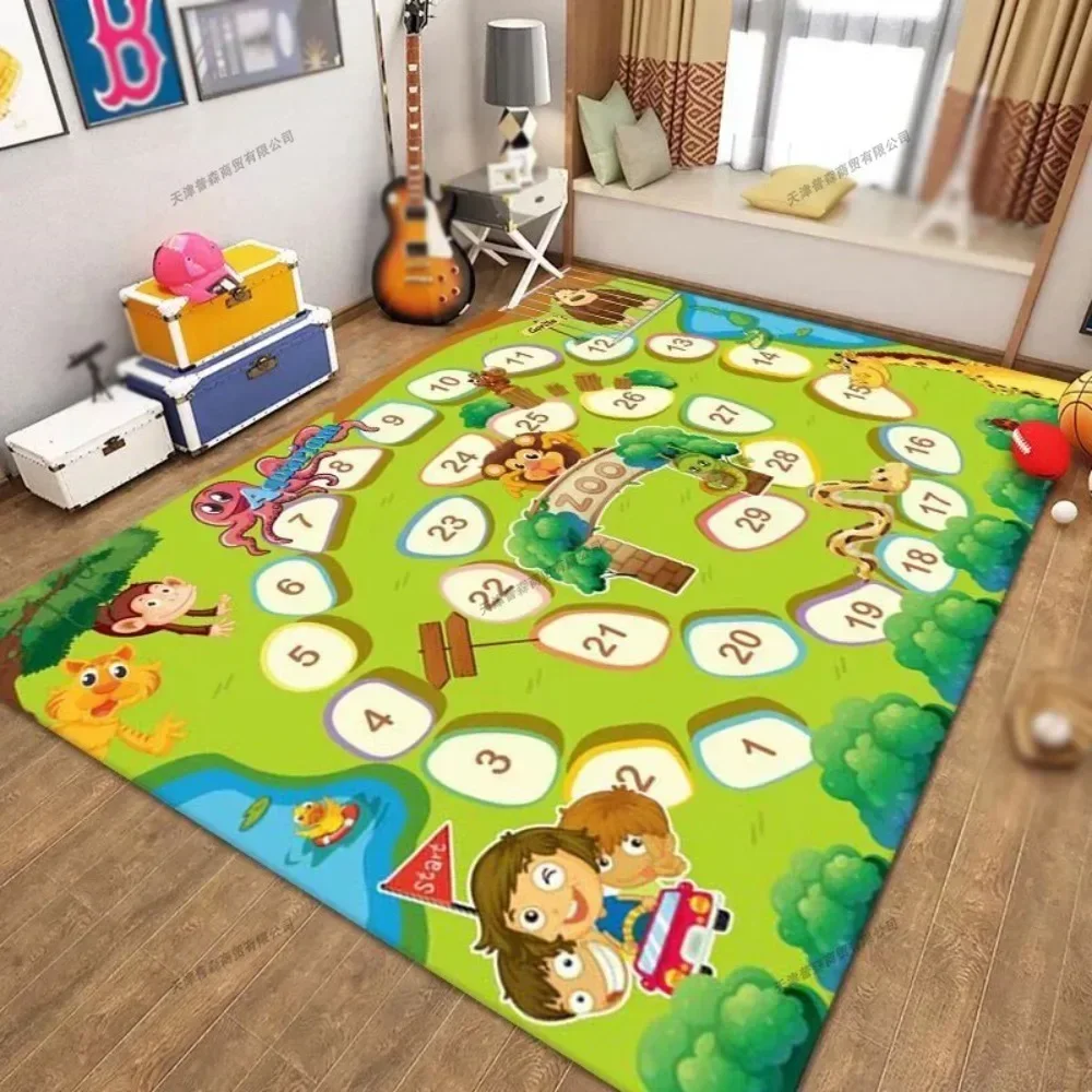 100x160cm Non-slip Baby Play Mat Kids Traffic Map Parking Lot Map Mats for Baby Toys Early Education Carpets Crystal Velvet Rugs