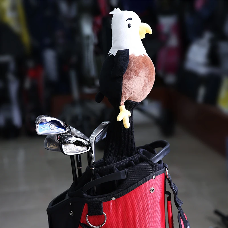 Golf club set knitted No. 1 wood set bird plush animal hat serve wooden cap cover