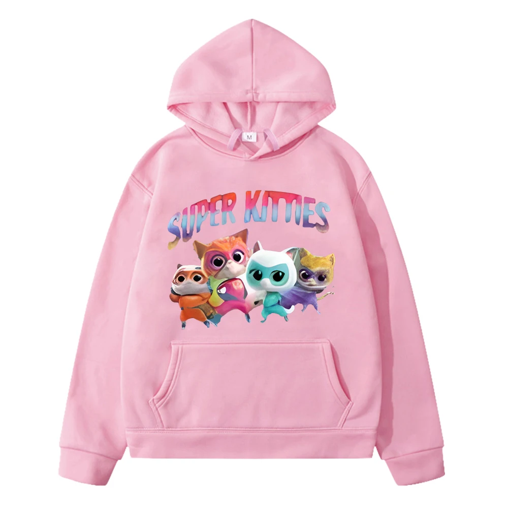 

Super Kitties Autumn anime hoodie Casual Sweatshirt y2k sudadera boy clothes Hoodies Fleece pullover Jacket kids clothes girls