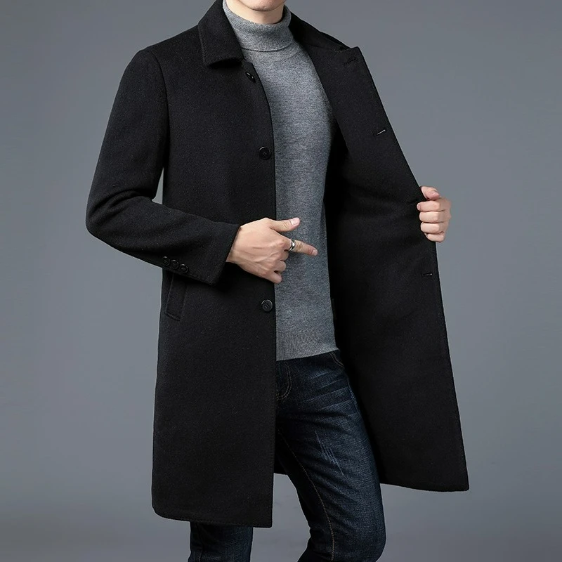 Classic Men's Wool Trench Coat