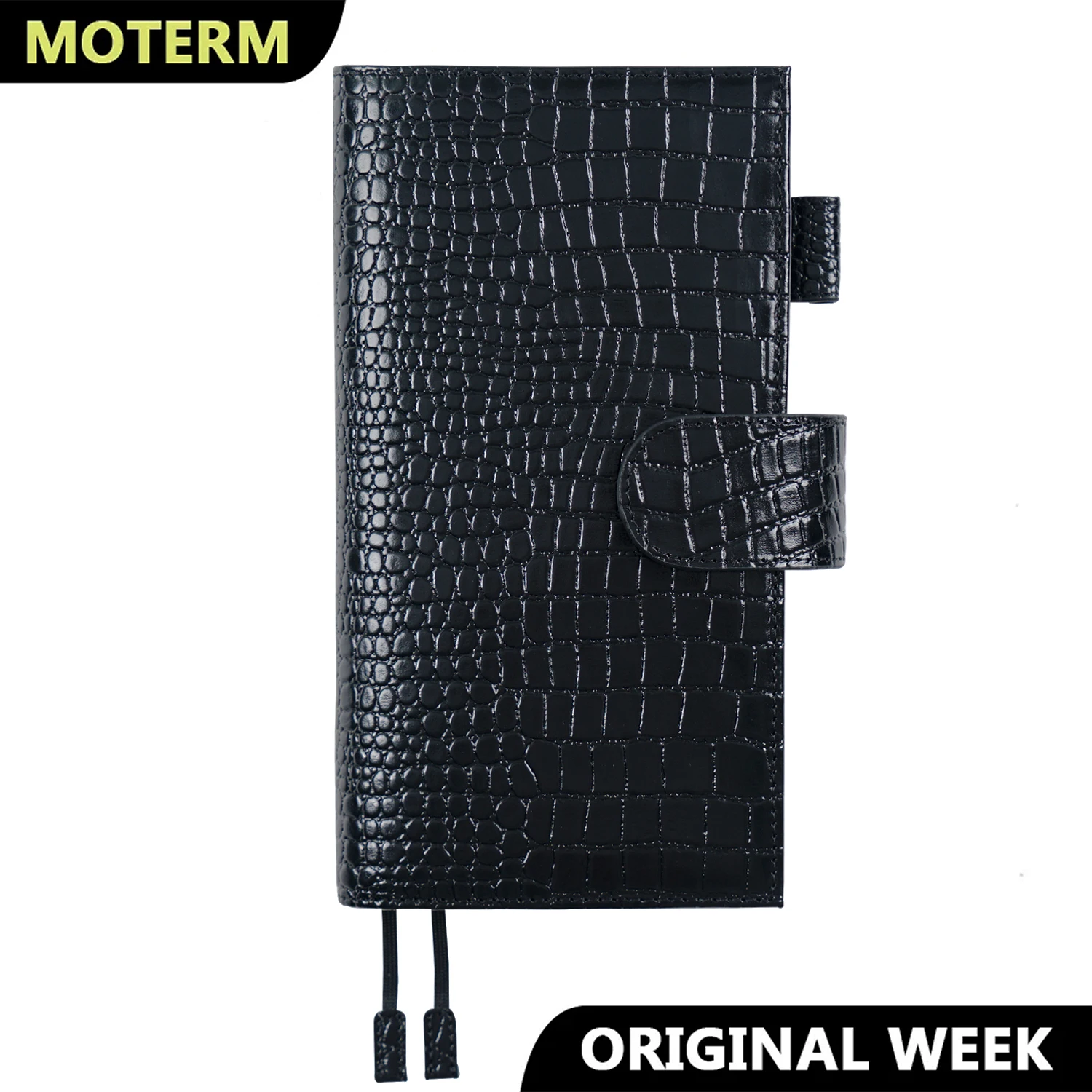 Moterm Shiny Croc Grain Cowhide Original Weeks Cover For Hobonichi Weeks/ Mega Notebook Leather