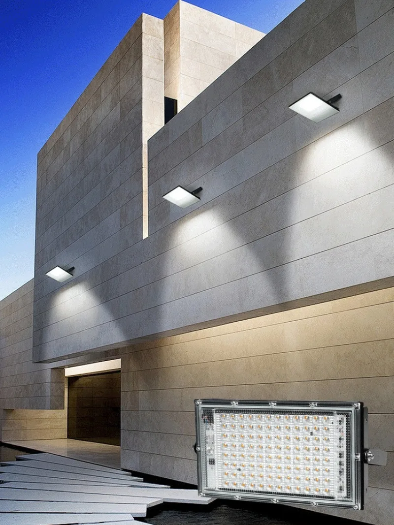 야외 LED 투광 조명, AC 220V, IP65 방수 스포트라이트, LED 반사판, 거리 벽 투광 조명