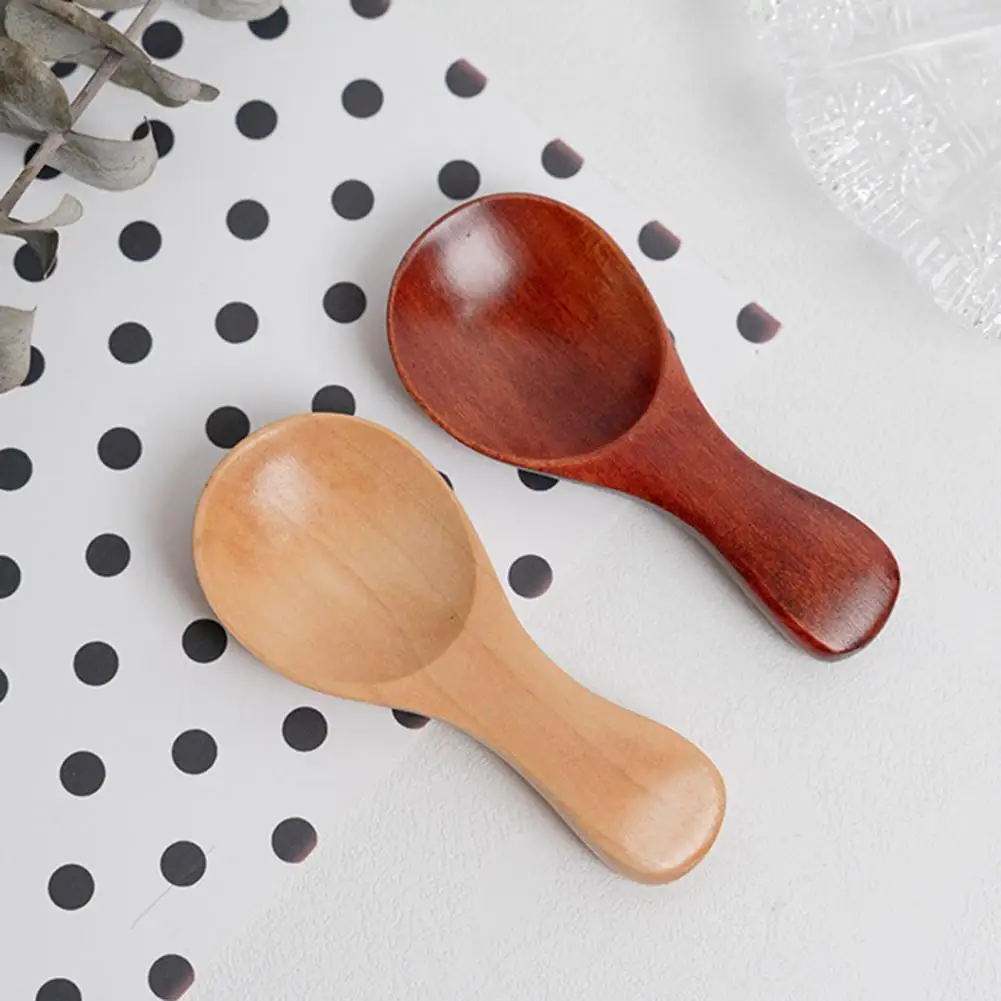 Mini Spoon Food Grade Heat-Resistant Wood Condiment Seasoning Sugar Mini Spoon for Home