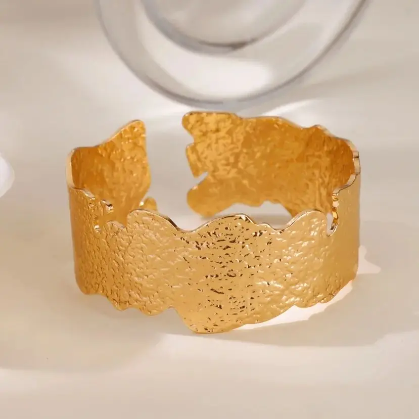 Textured Surface Cuff Bracelets for Women Men