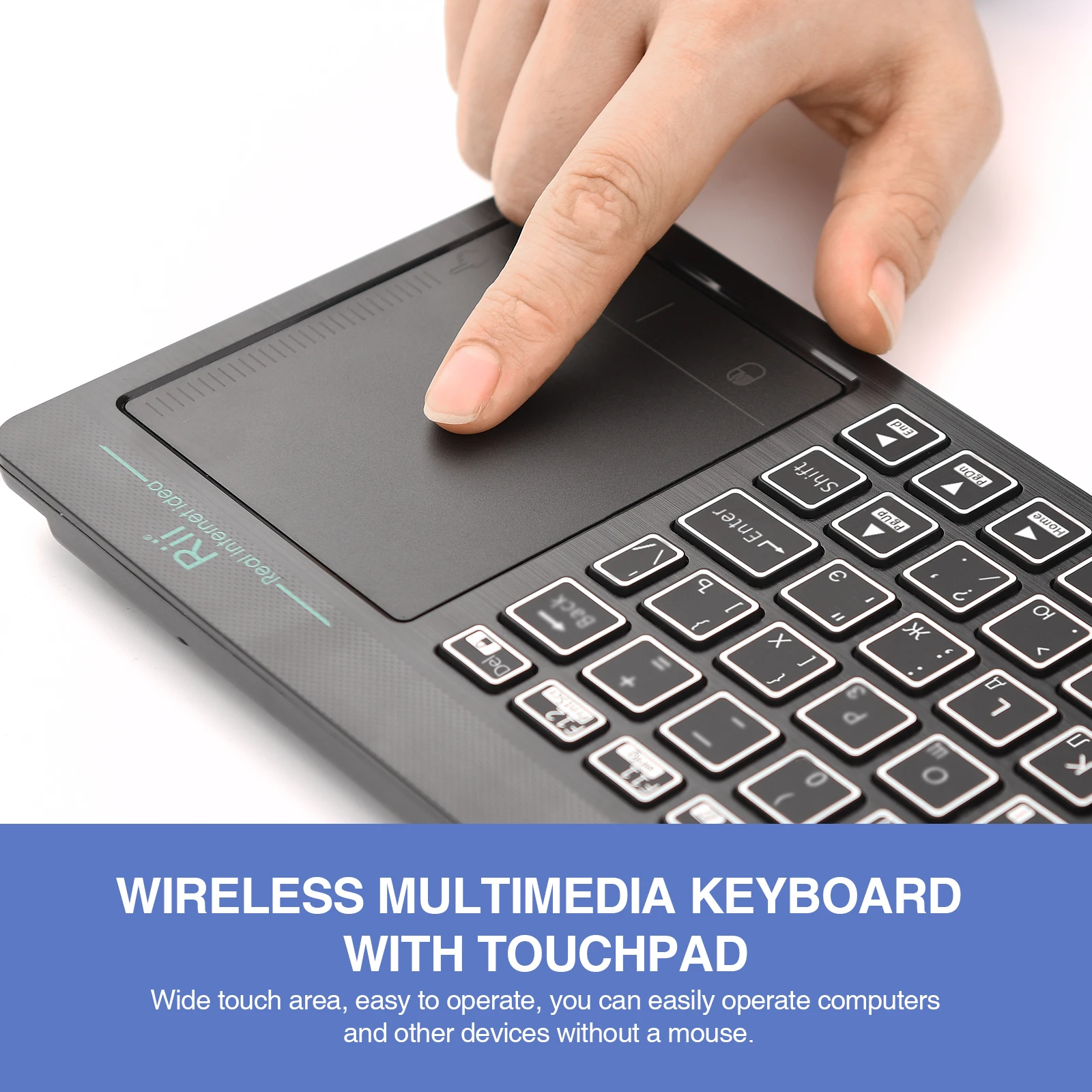 Teclado Retroiluminado sem Fio Mini Bluetooth Russo Multi-touch para Smart tv Android tv Boxiptv Htpcpc Rii-k18s - Imagem 6