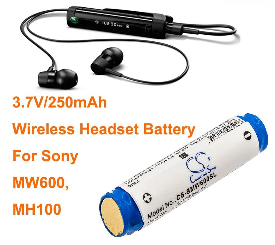 

Cameron Sino 250mAh Wireless Headset Battery GP0836L17 for Sony MH100, MW600