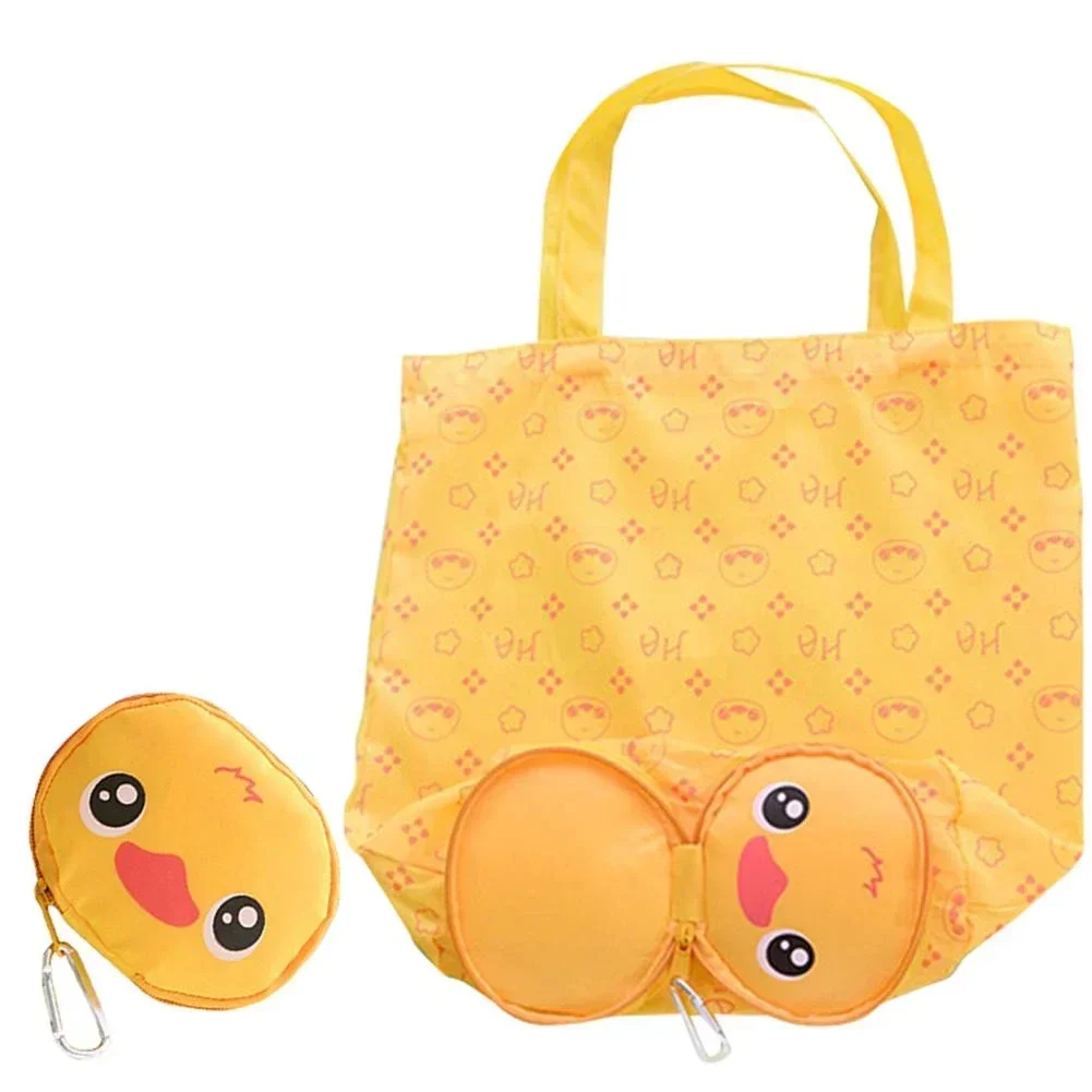 תיק קניות מתקפל עם איורים של חיות, ניתן לשימוש חוזר, נייד ומתקפל לקניות בסופרמרקט, תיק קניות לנשים