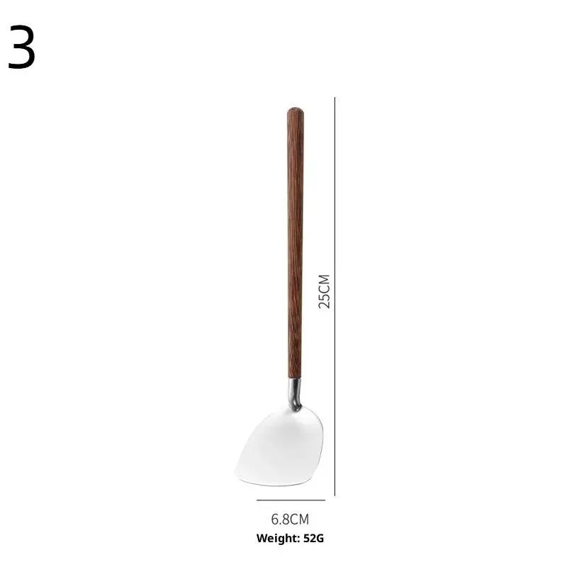 أدوات مطبخ بمقبض من خشب الجوز، ملعقة وملقط من الست...