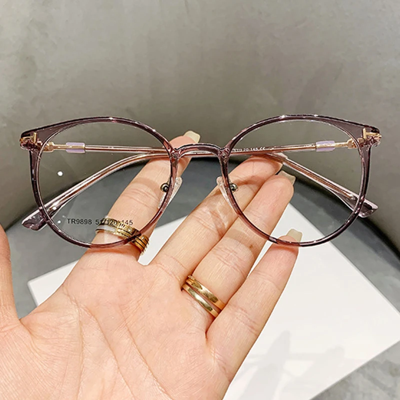Optical Glasses Frames Men Women Retro Round TR90 Alloy