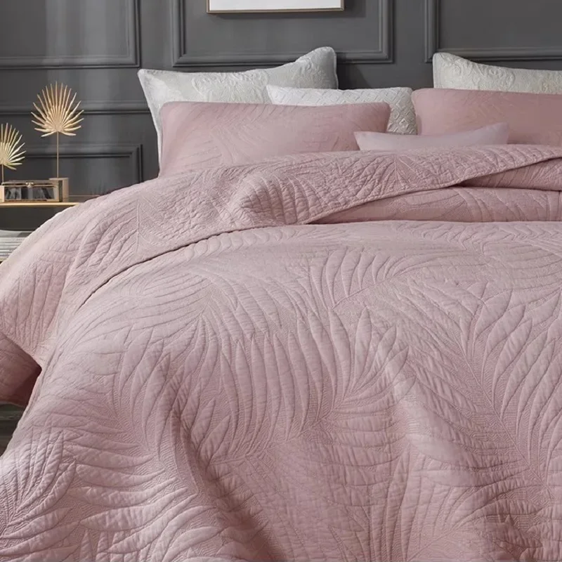 

Embroidery Home Hotel Cotton Quilted Bedspread for Bed Quilt Set 3PCS Solid Summer Quilt Duvet Comforter Blanket Plaid Bed Cover