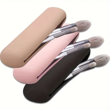 Borsa da Viaggio per Pennelli da Trucco, Scatola Portatile in Silicone, Organizer Morbido ed Elegante per Strumenti di Makeup da Viaggio