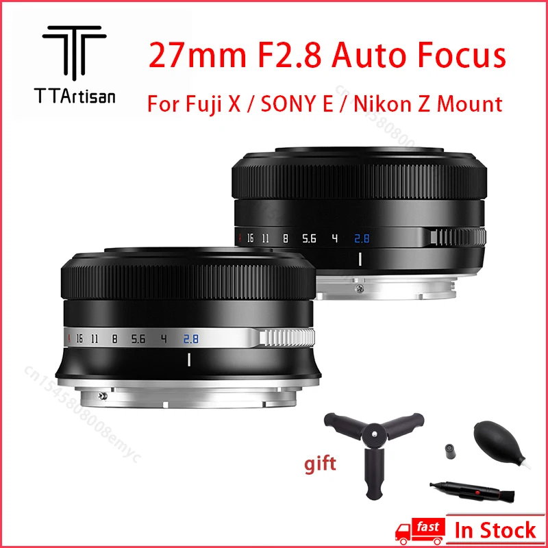 Camera Lens TTArtisan Auto Focus 27mm F2.8 Camera Lens SONY E NIKON Z Fujifilm XF Mount XA7 XT30 XPRO XE4 XS10