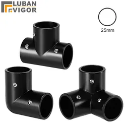 Tube pipe Black Thickened connector for diameter 25mm pipe Movable fastening Clothes rack Display rack Connector fittings