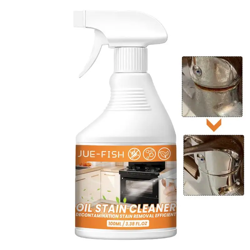 

100ml oil stain remover Cooktop Oil Stain Cleaner Sinks Cleaner Heavy Duty Spot Cleaner Surface Restore Solution Cleaning Spray