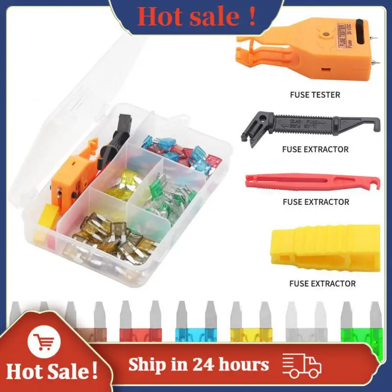 

Fuse Continuity Tester Fuse Assortment Set With Plastic Box Car Spare Fuse Set Replacement Fuse Accessory Kit With Extractor