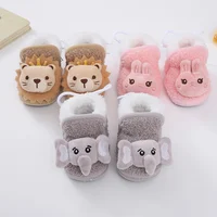 Newborn Winter Baby Boots Shoes Cute Cartoon Boy Girl Toddler Plush Snow Booties Warm Infant Crib Shoes First Walkers 3