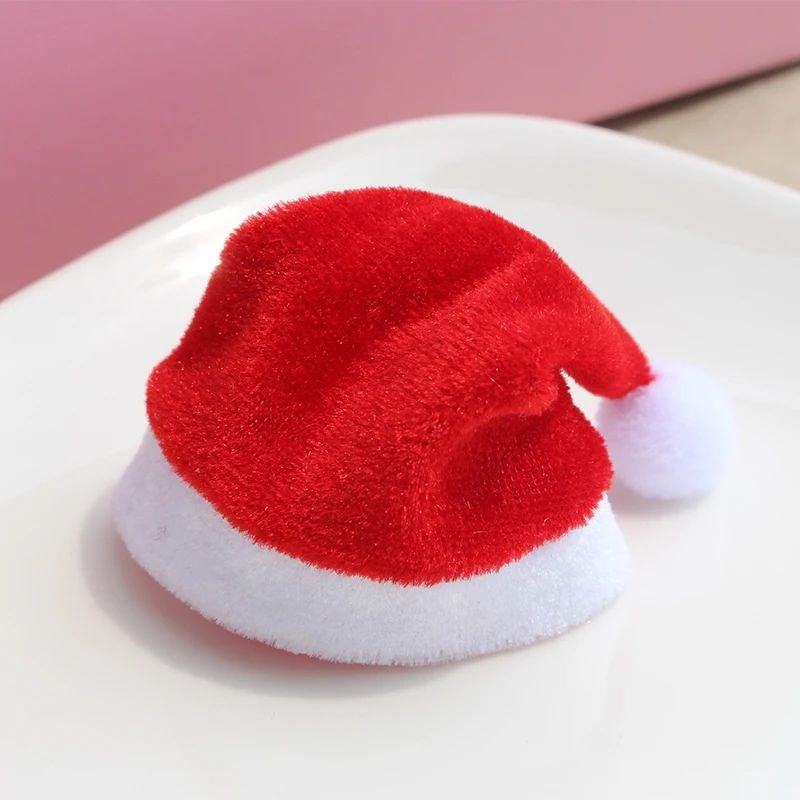 Hot Sale Mini Santa Claus Hat Christmas Xmas Holiday Lollipop Top Topper Cover For Festival Christmas Decoration For Home