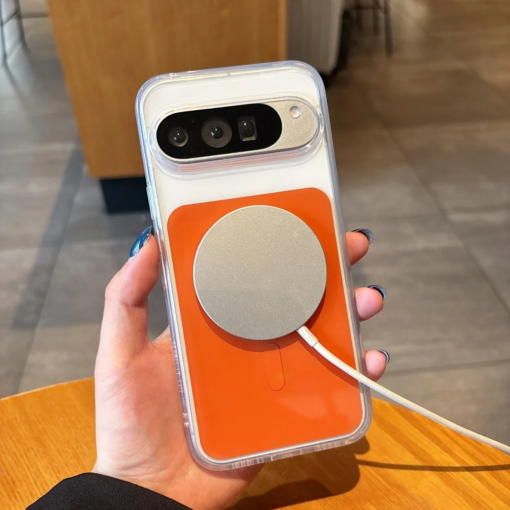 Crystal Clear Magnetic Case with Shockproof Hard Bumper & Magsafe Wireless Charging Compatibility