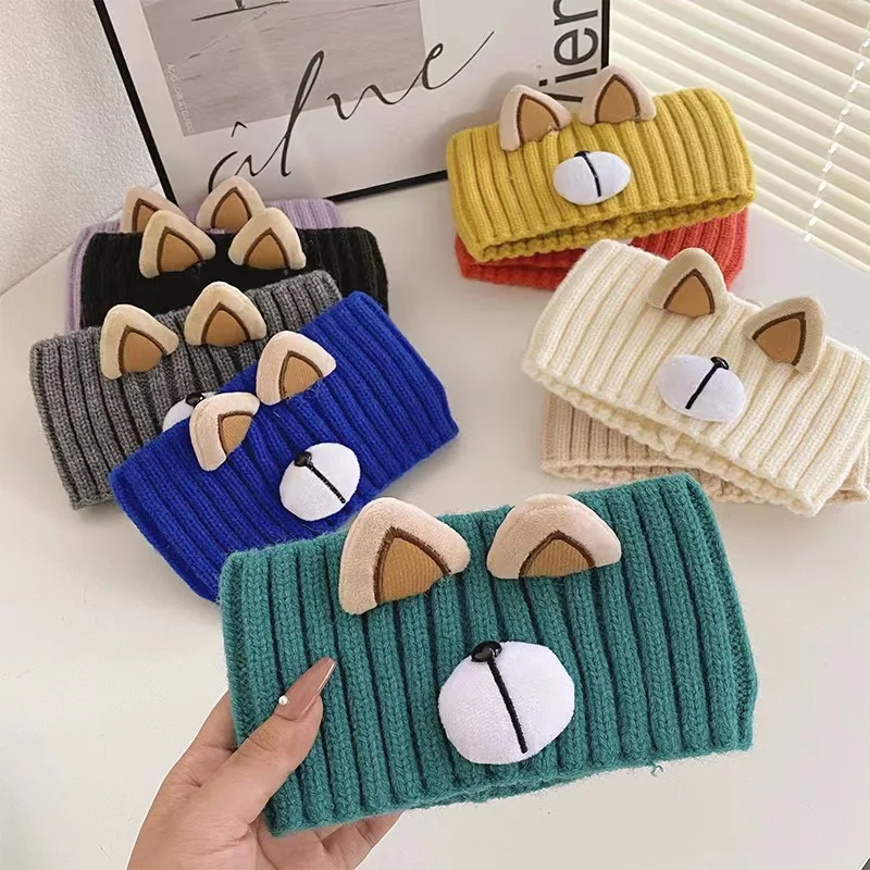 New Women Cute Cartoon Bear Cap Hat Girl Lady Stretch Knitted Crochet Ponytail Beanies Hat Cap For Women 5