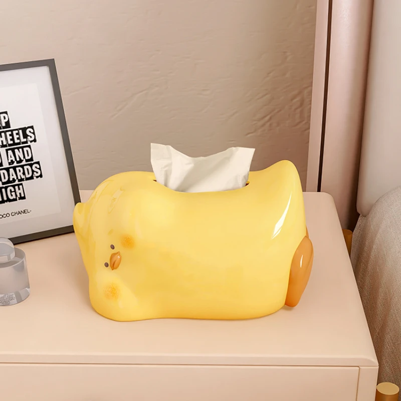 Ceramic tissue box creative lying duck cute cartoon living room restaurant foyer bedside table tabletop