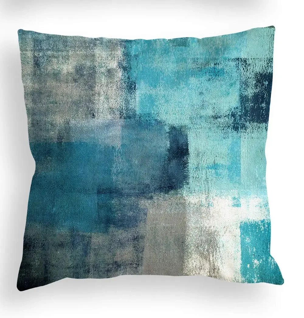 Green, gray and white three-color linen pillowcase sofa cushion cover home decoration can be customized for you 40x40 50x50 3