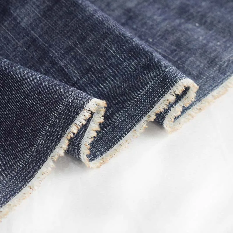 Stock Low Price 190GSM Plain Light Denim Fabric Per Meter and Cue Piece For Shirt Sewing Clothing Sofa Fabric