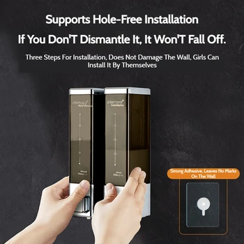 ห้องน้ํา Chrome เดี่ยว/คู่เครื่องจ่ายสบู่ผนังอาบน้ําแชมพูเจลอุปกรณ์ห้องน้ําคอนเทนเนอร์สบู่เหลว 2