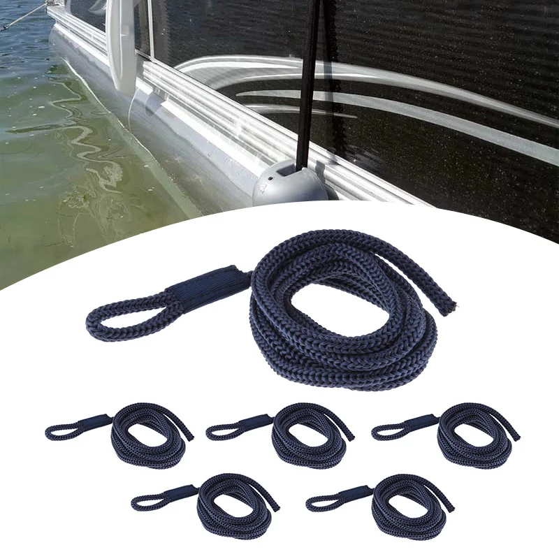 6pcsBoatFenderLinesDoubleBraided6mmThicknessBumperFenderRopesYachtMooringDocking