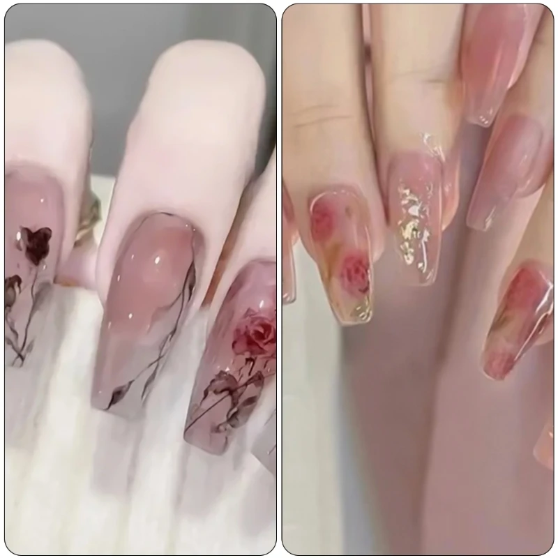 

10 Sheets Floral Decals Floral Nails Art Stickers Flower Stickers E1YD
