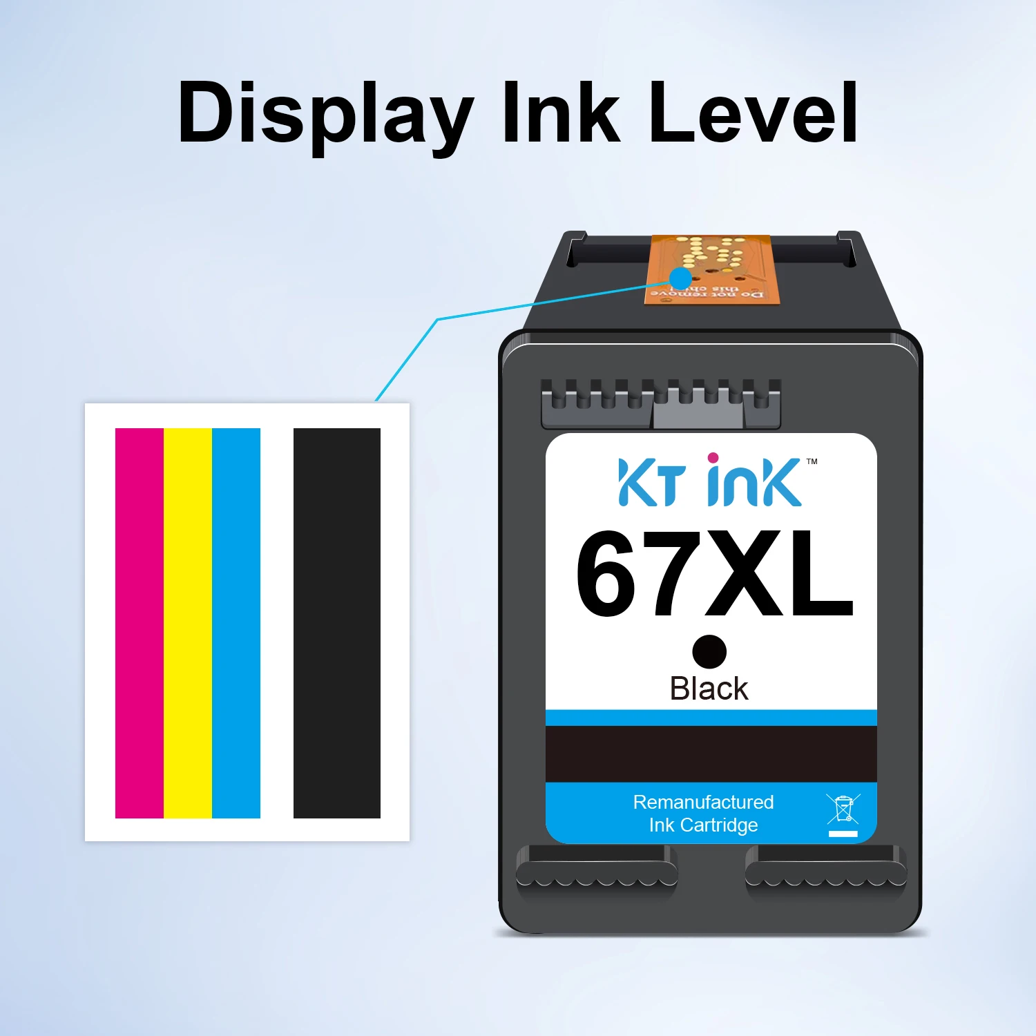 KT INK Remanufactured Ink Cartridges 67XL Replacement for HP 67 67XL for HP DeskJet 2700 2700e 2755e 2755 4155e 4155 Printers printer supplies ink cartridge inkjet ink cartridge