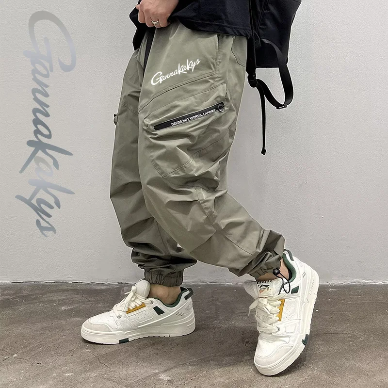 Men's Fishing Pants, Windproof Hiking Sports Pants, Multi Pocket Workwear Trendy and Breathable Travel Pants