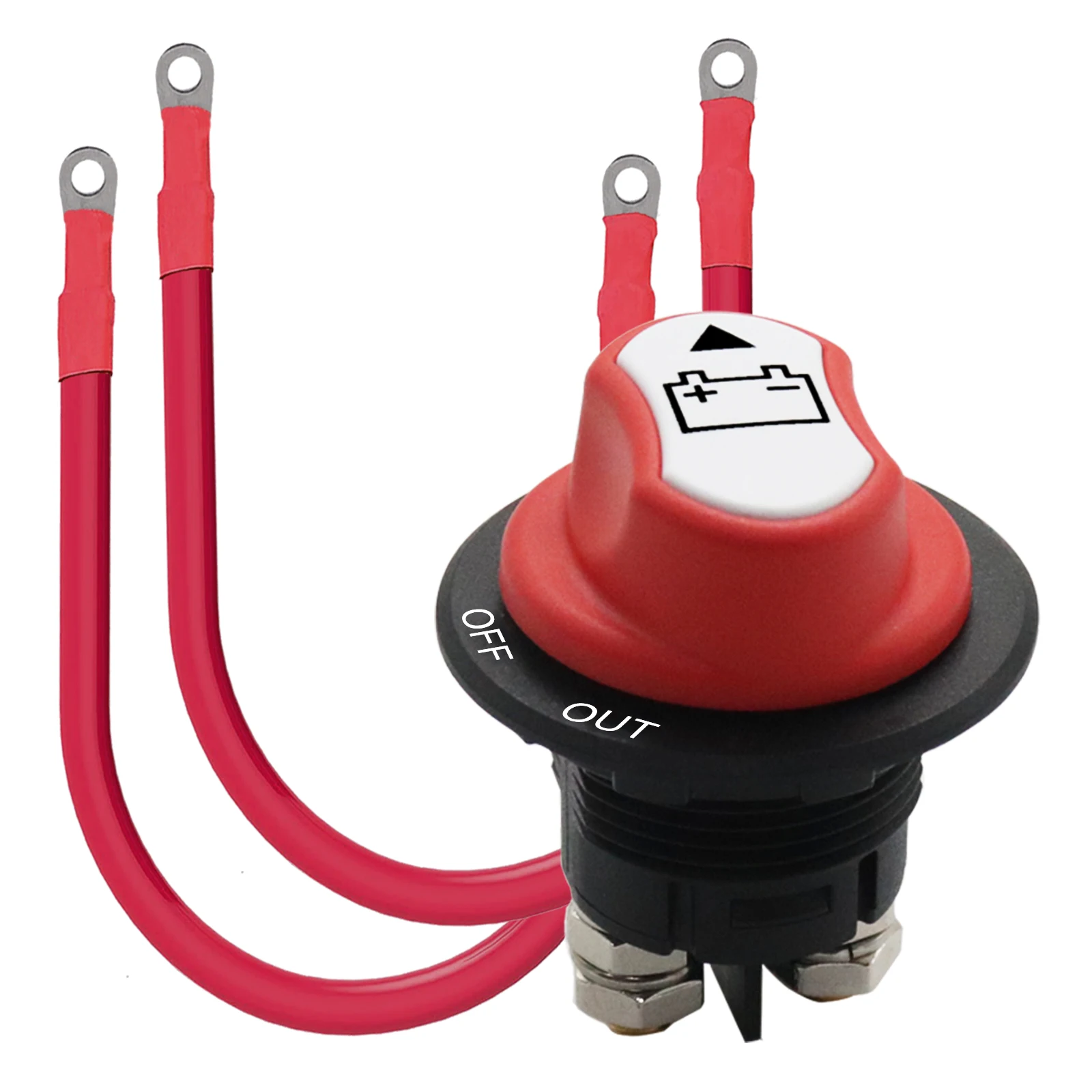 

Battery Disconnect Switch 100A 32VDC 2P SPST Off-ON Mini Battery Master Cut Shut Off with 2x1.64FT 6AWG Cable