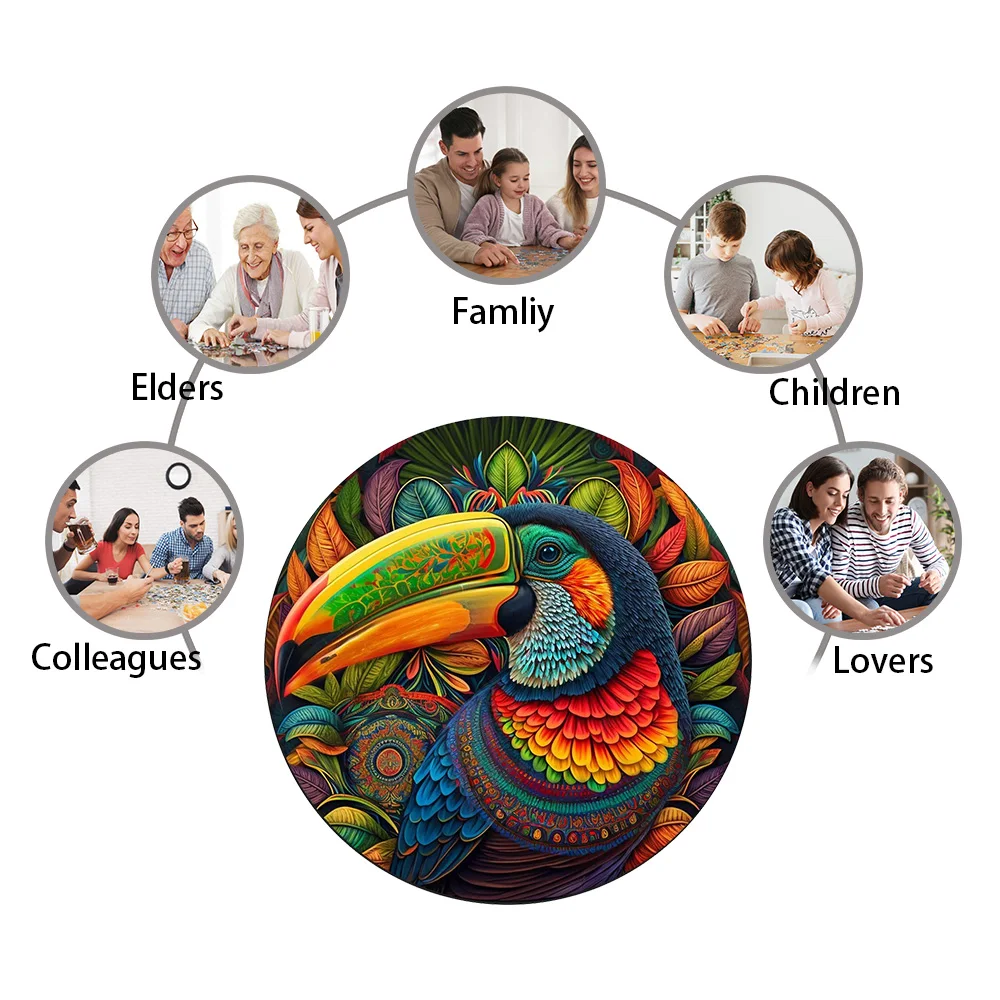 Wooden Jigsaw Puzzles Animal Toucan Jigsaw Puzzle Adult Children Gift DIY Crafts Family Game