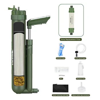 Filterwell ปั๊มมือเครื่องกรองน้ําแบบพกพาเกียร์การอยู่รอดกลางแจ้ง UF เครื่องกรองน้ําดื่ม เครื่องมือ สําหรับการเดินป่า ตั้งแคมป์ ท่องเที่ยว 1
