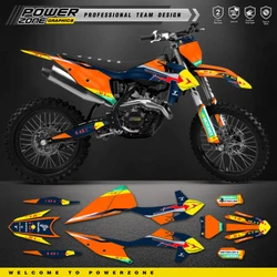 PowerZone Custom Team Graphics Backgrounds Decals Stickers Kit For KTM SX SXF MX 19-22 EXC XCW Enduro 20-23 125 to 500cc 49