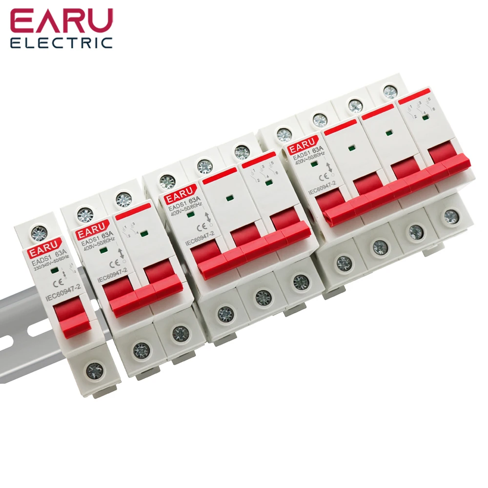 Din Rail 1P 2P 3P 4P 40A 63A 100A 125A Knife Main Switch Isolating Switch for Home Industrial Use Circuit Breaker AC 230V 400V circuit breaker