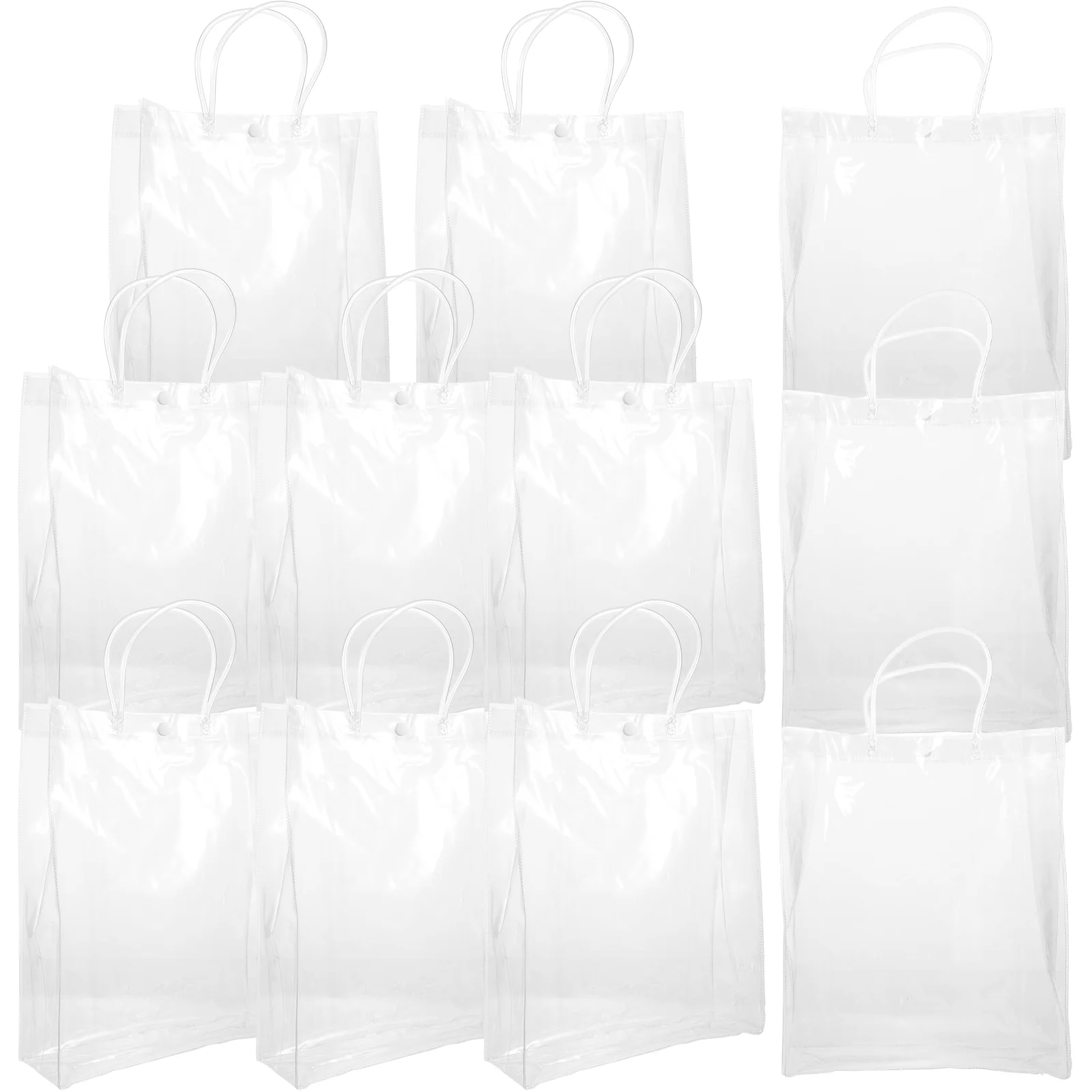 

10 PCS Transparent Tote Bag Clear Gift Bags Party for Gifts Thicken Multi-function Bottle Convenient Pvc Supply Shopping