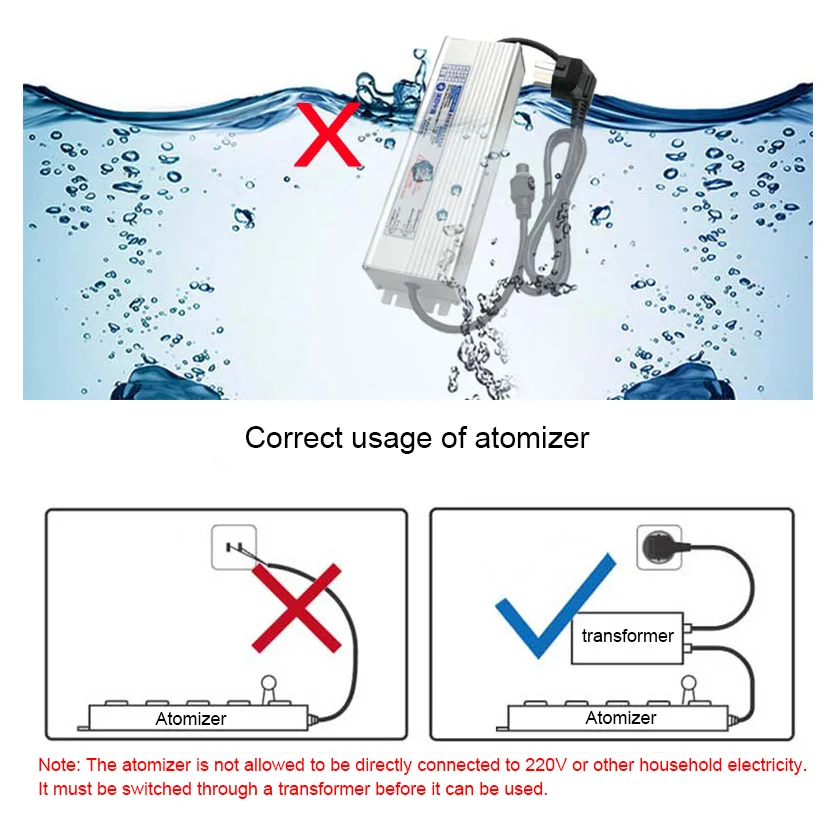 DC24V 1/3/5 Head Ultrasonic Humidifier Mist Maker Spray Mist Maker Fog Maker Water Fountain Pond Air Nebulizer 6