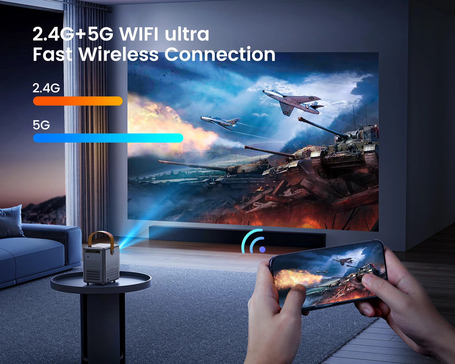 Wimius Portable 1080P Projector 18000L 5G WiFi Bluetooth Theater Projector Support Full HD 1080P Display Home Cinema portable projector mini projector video projector