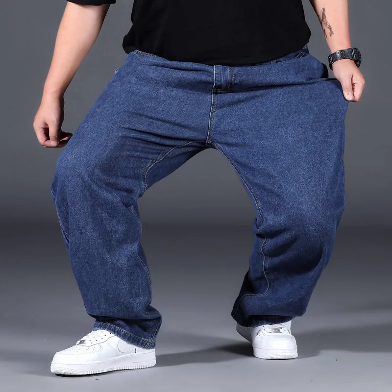 10XL Oversize Wide Legs Jeans Men Soft Cotton Cargo Jeans Plus Size Baggy Men's Trousers Fashion Streetwear Working Jeans Man 5