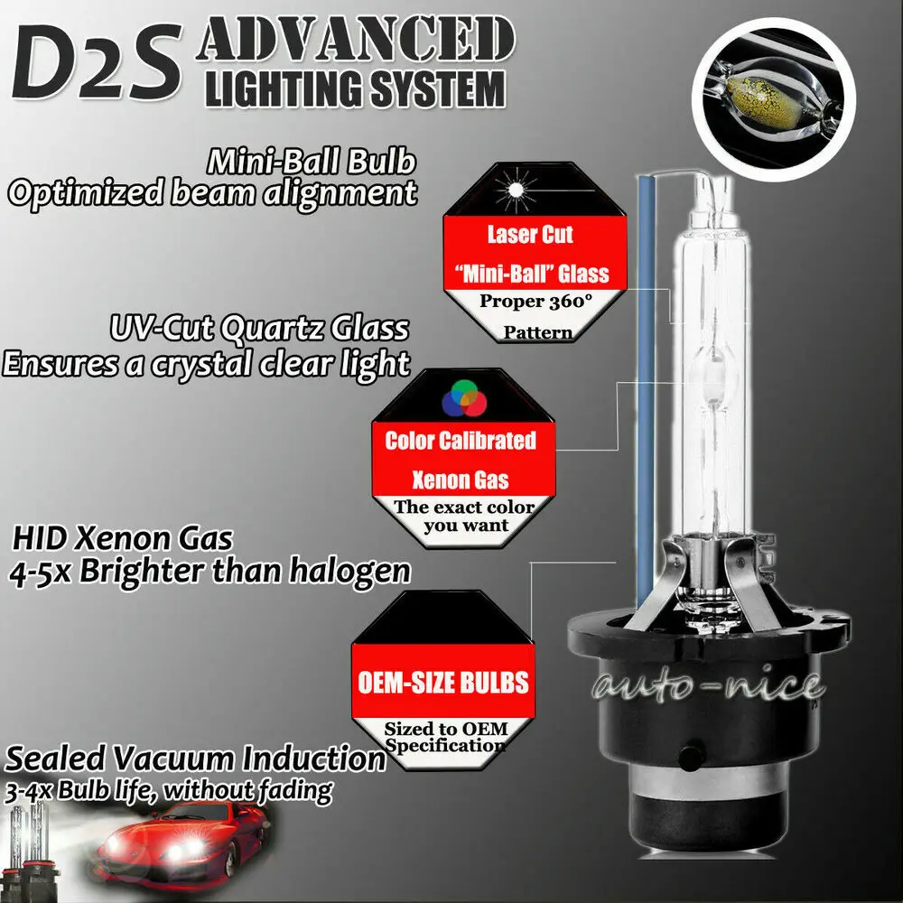 2PCS NEW OEM D2S 6000K 66240 66040 85122 XENON HID HEADLIGHT BULBS LAMPS  SET