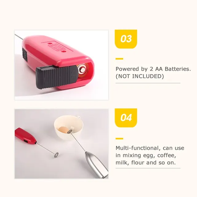 Montalatte elettrico frullino per le uova portatile Foamer caffettiera frullatore elettrico Mixer Mini frullatore portatile utensili da cucina 5