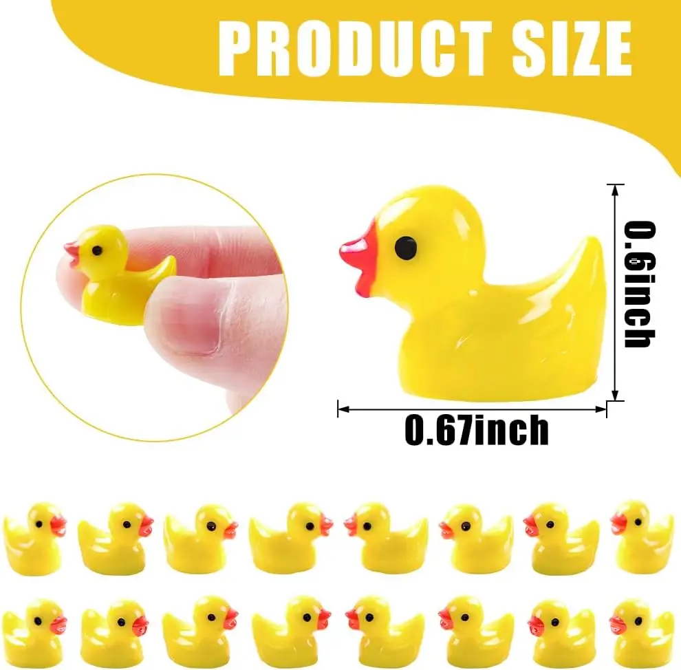Mini Resin Yellow Duck Miniature Figures Micro Fairy Garden Landscape Doll House Dollhouse Potted Plants Cake Decor 30/50Pc miniature duck figurines miniature figurines miniature ornament resin ornaments resin crafts ornament crafts