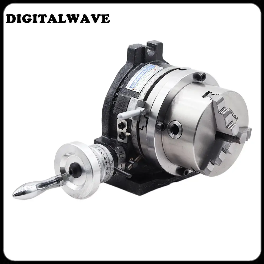 

4/6 inche Three-jaw Chuck Milling Machine Indexing Head Rotary Table Universal Indexing Plate Rotating Vertical Horizontal