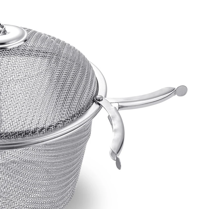 Tea Spice Strainer Seasoning Ball Silver Reusable Herbal Ball Tea Spice Strainer Stainless Mesh Tea kettle Locking Tea Filter