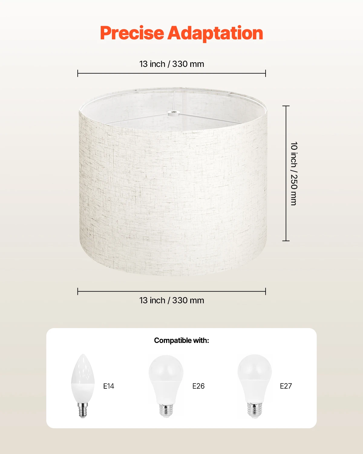 Linen Drum Lamp Shade for Table Lamps and Floor Lamps