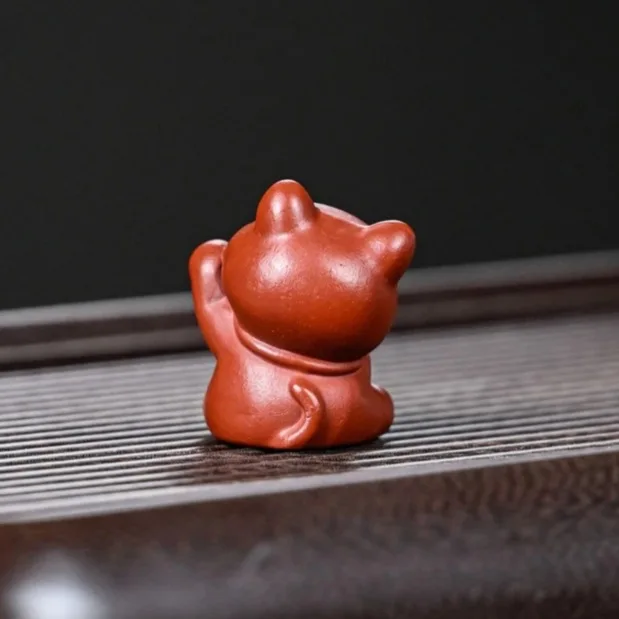 지사 차 애완 고양이 조각상 창의적인 조각품 원보 고양이 차 예식 차놀이 액세서리 세라믹 보관 가능