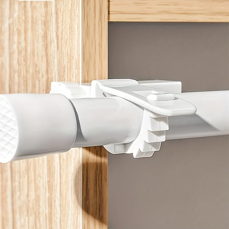 2pcs/set Space-Saving Curtain Rod Brackets - Easy Install, Durable Metal Wall Hooks for Home Decor