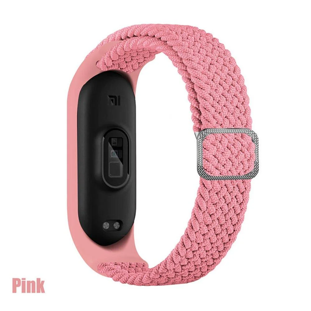Elastic Adjustable Nylon Braided Wristband Strap - Universal Fit