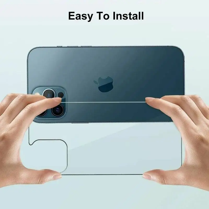 Luxury Back Film For iPhone 12 13 14 15Pro Max Transparent Screen Protector For iPhone 14 13 12 Pro Max Mini Hard Tempered Glass